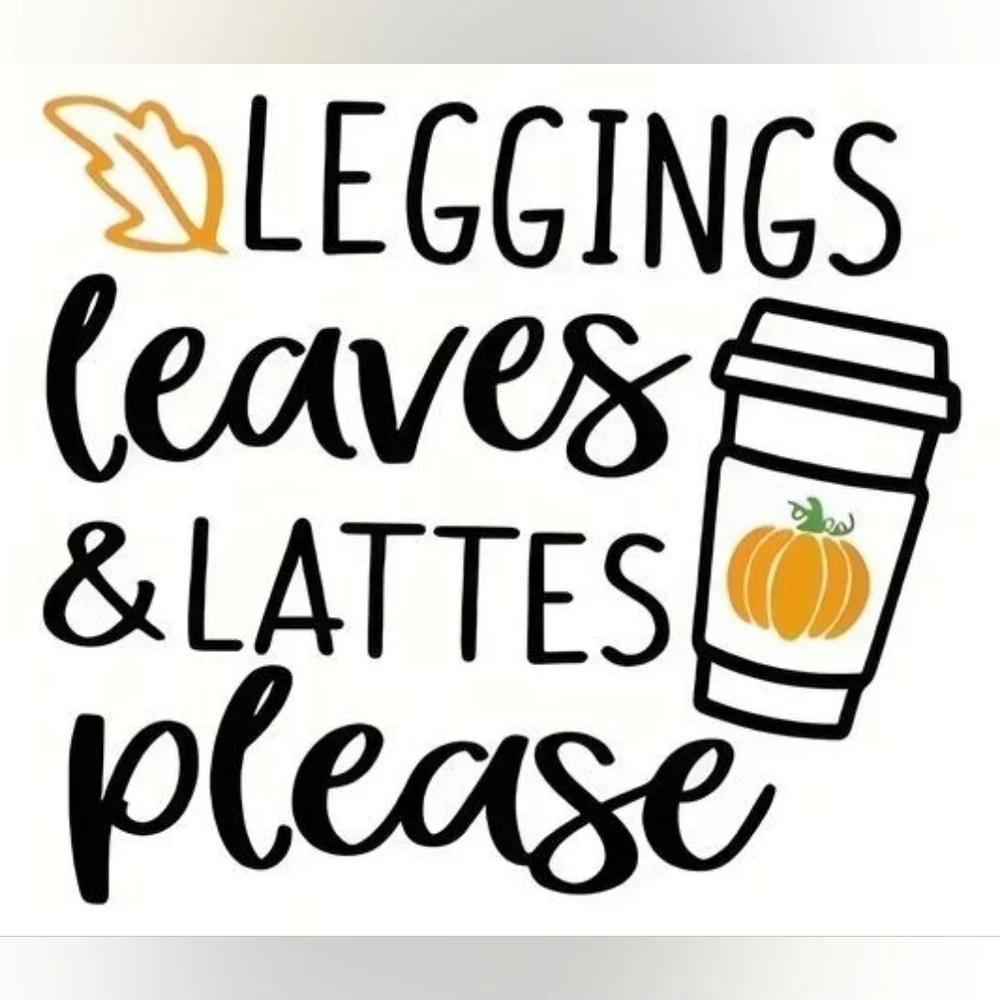 LEGGINGS LEAVES & LATTES PLEASE T-Shirt 🍂☕️